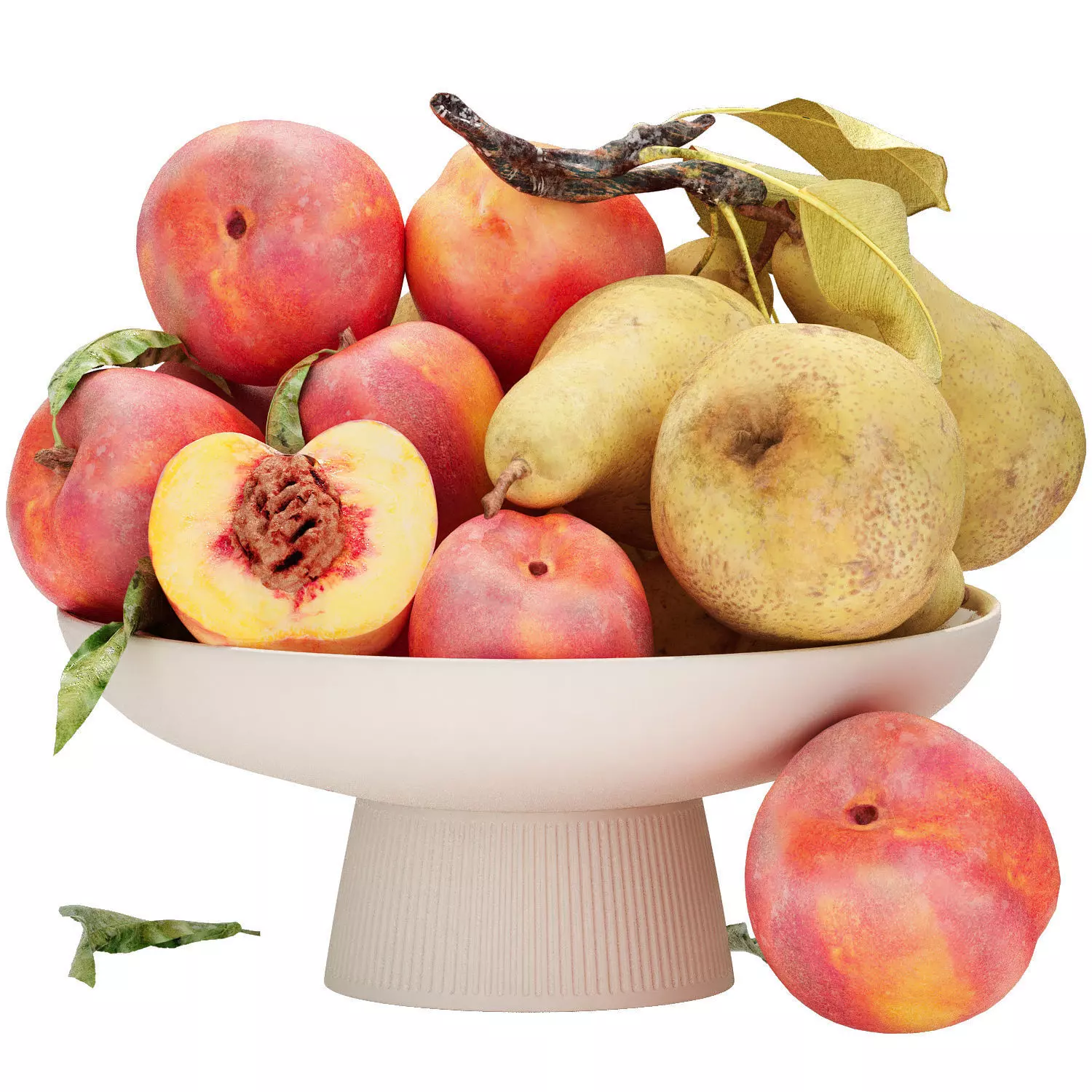 bowl of peaches and pears 3D model
