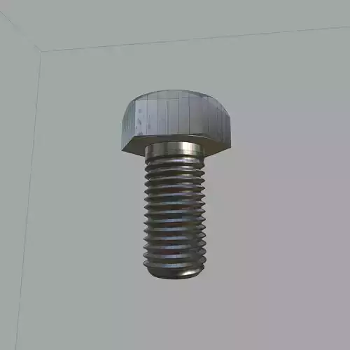 Steel Stained Hex M8 High Precision Bolt with 4K PBR Textures 3D model 7