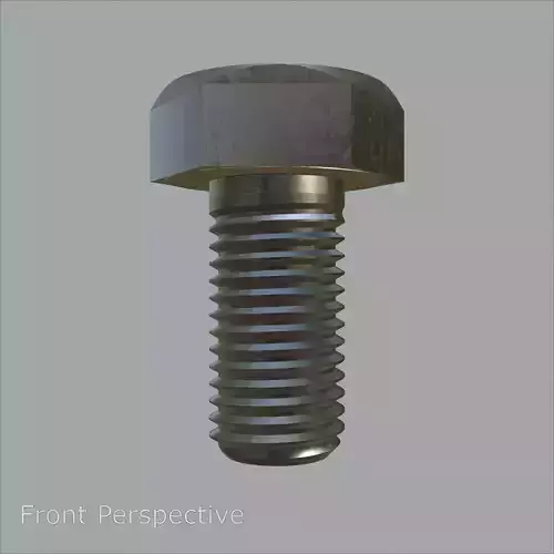 Steel Stained Hex M8 High Precision Bolt with 4K PBR Textures 3D model