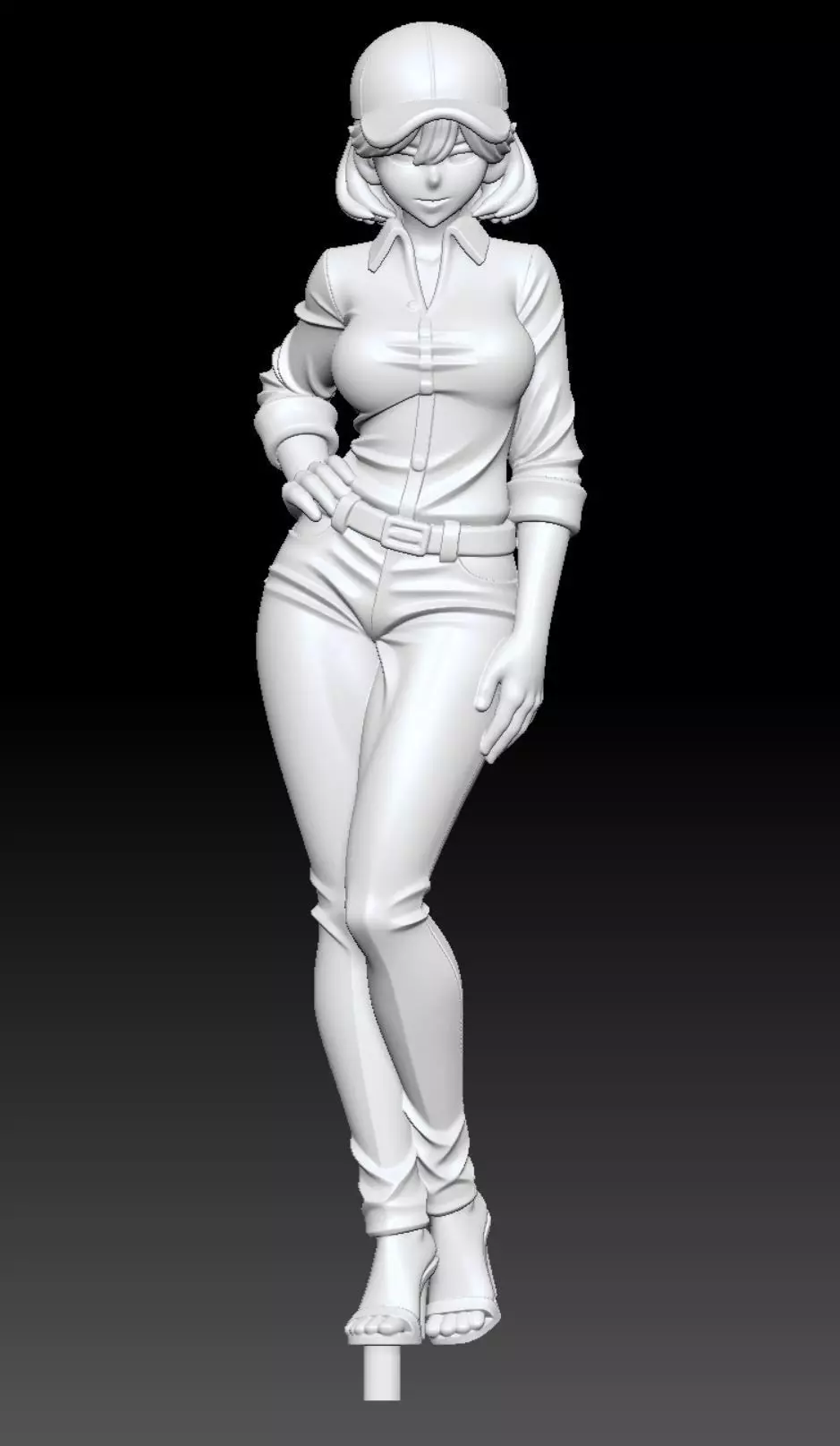 Baseball Hat Girl STL ready to 3Dprint and DIY 3D print model_1