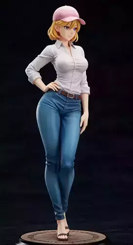 Baseball Hat Girl STL ready to 3Dprint and DIY 3D print model