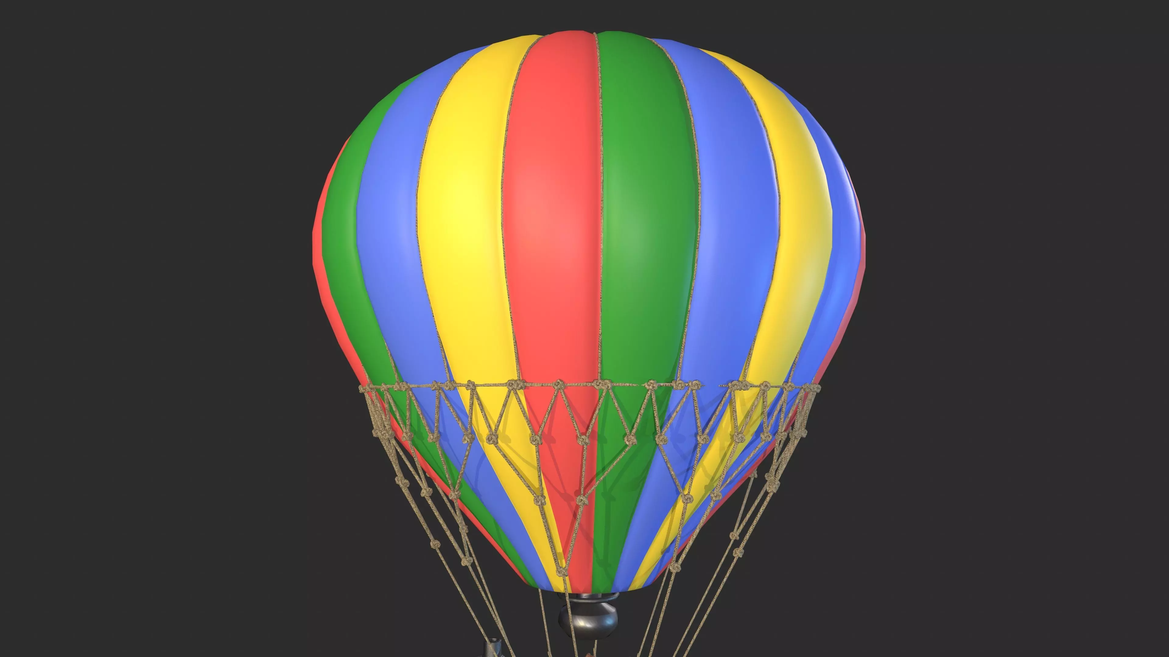 Hot Air Balloon Boat Low-poly 3D model_2