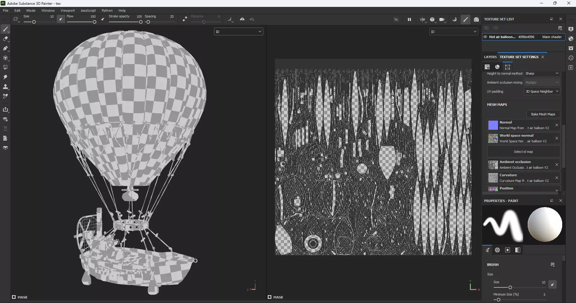 Hot Air Balloon Boat Low-poly 3D model_18