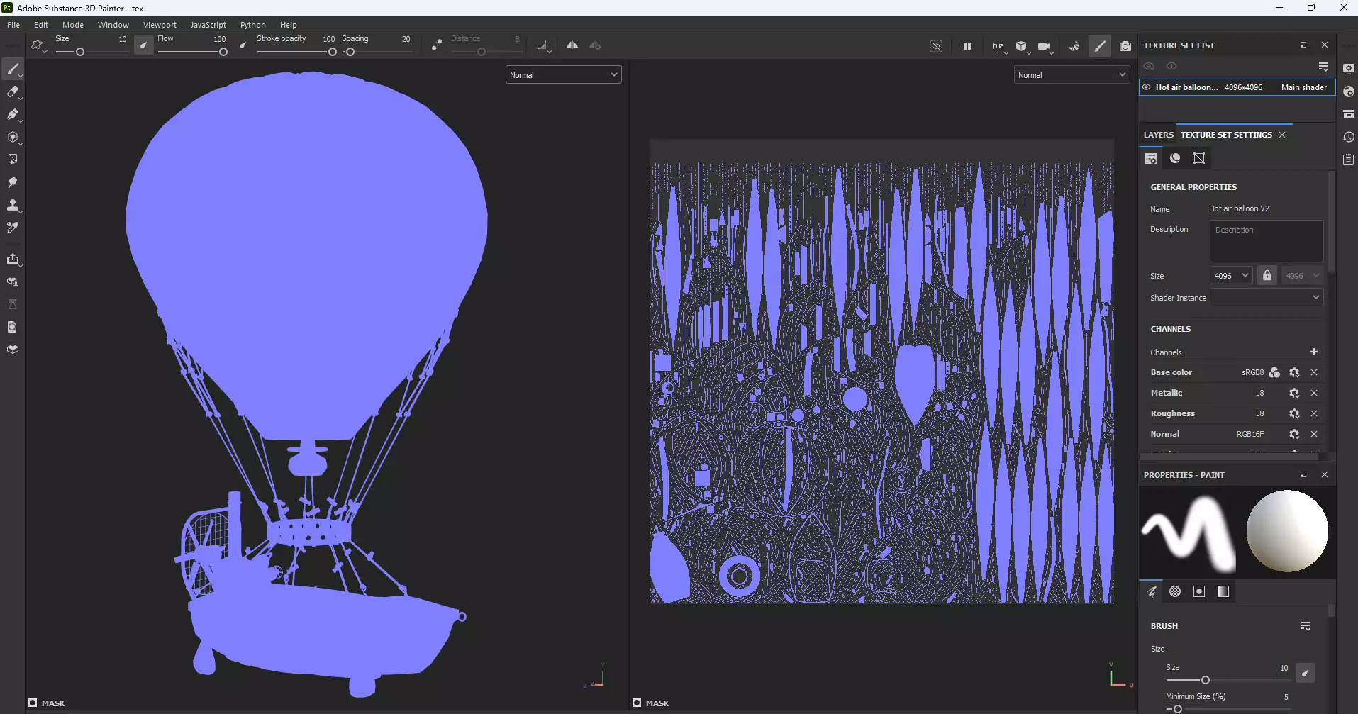 Hot Air Balloon Boat Low-poly 3D model_16