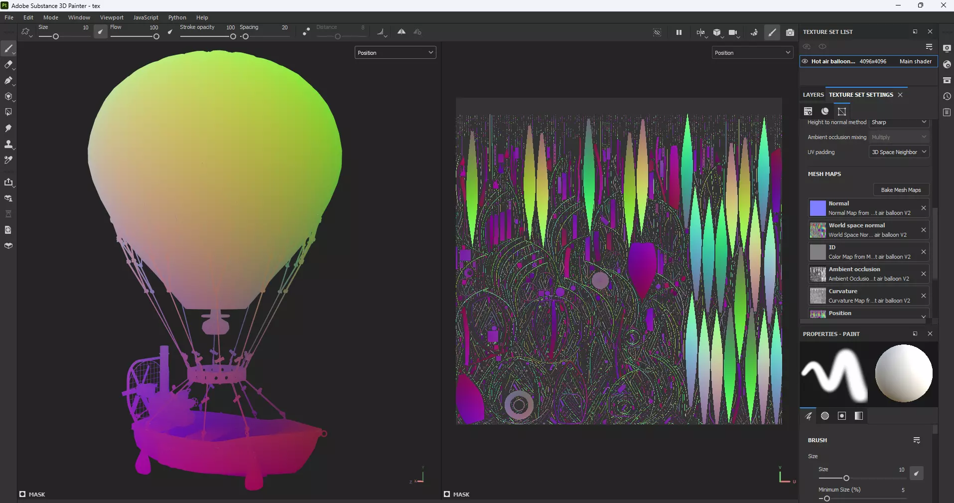 Hot Air Balloon Boat Low-poly 3D model_21