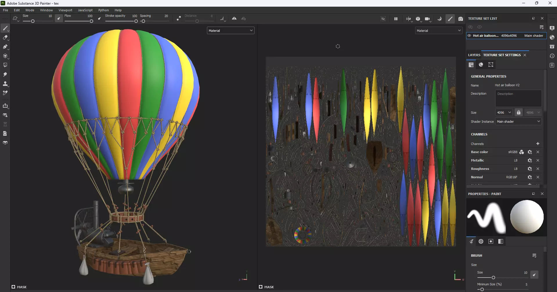 Hot Air Balloon Boat Low-poly 3D model_15