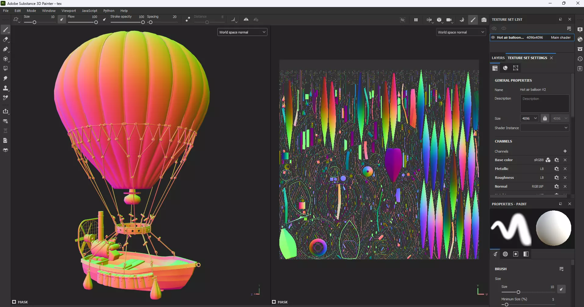 Hot Air Balloon Boat Low-poly 3D model_17