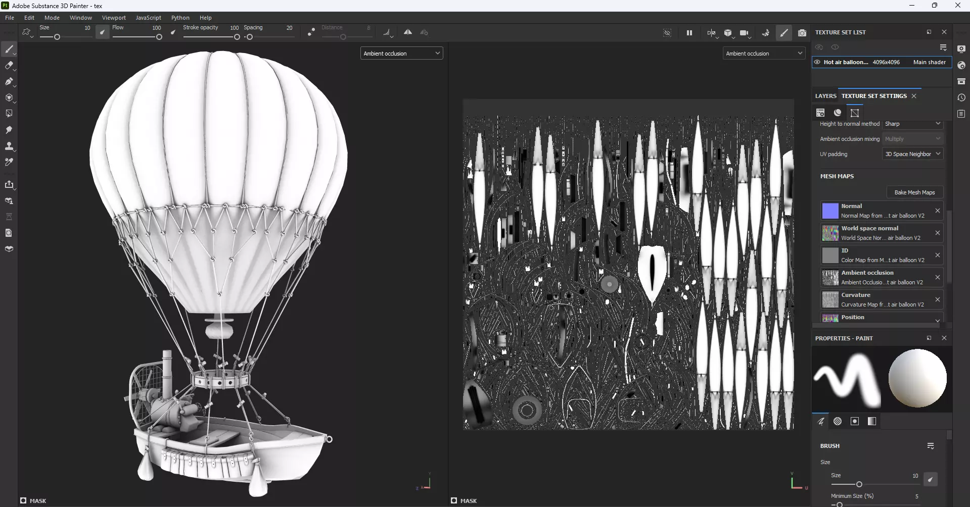 Hot Air Balloon Boat Low-poly 3D model_19