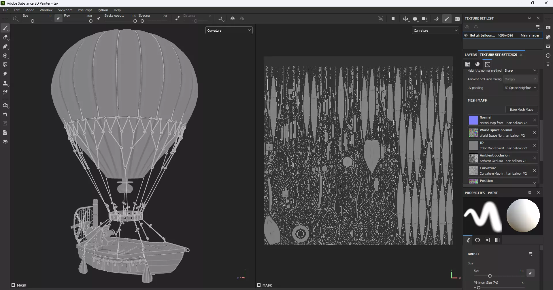 Hot Air Balloon Boat Low-poly 3D model_20