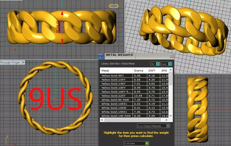 Cuban Link Chain Ring 7mm Wide 3D print model_12