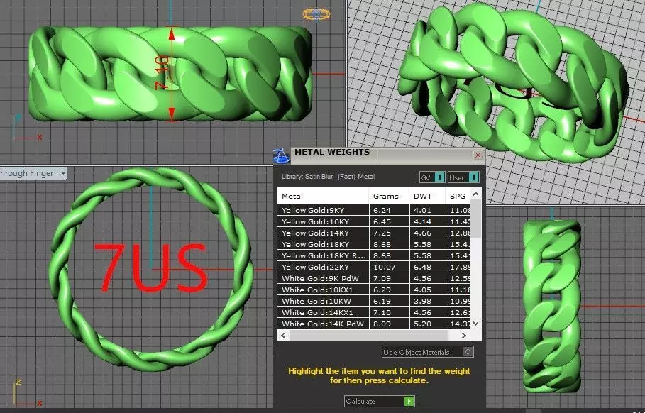 Cuban Link Chain Ring 7mm Wide 3D print model_10