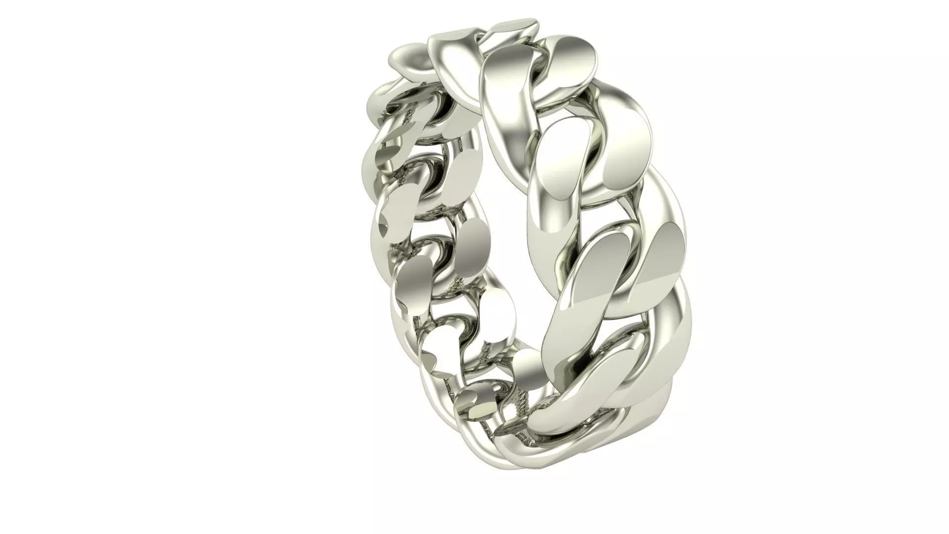 Cuban Link Chain Ring 7mm Wide 3D print model_3