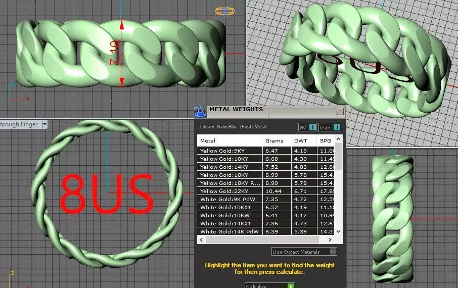 Cuban Link Chain Ring 7mm Wide 3D print model_11
