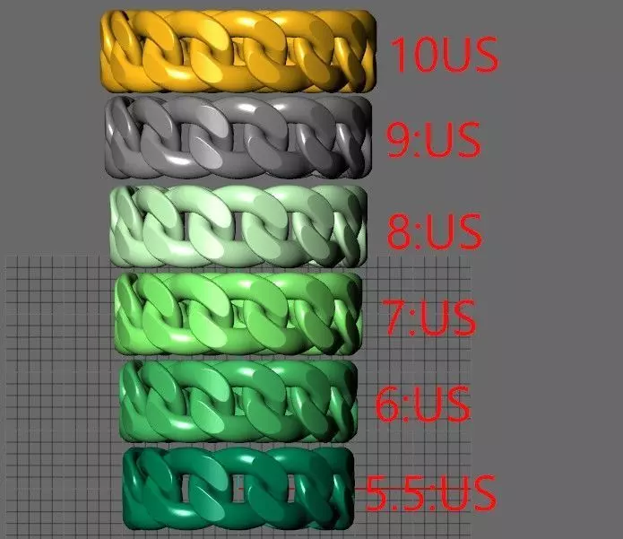 Cuban Link Chain Ring 7mm Wide 3D print model_14