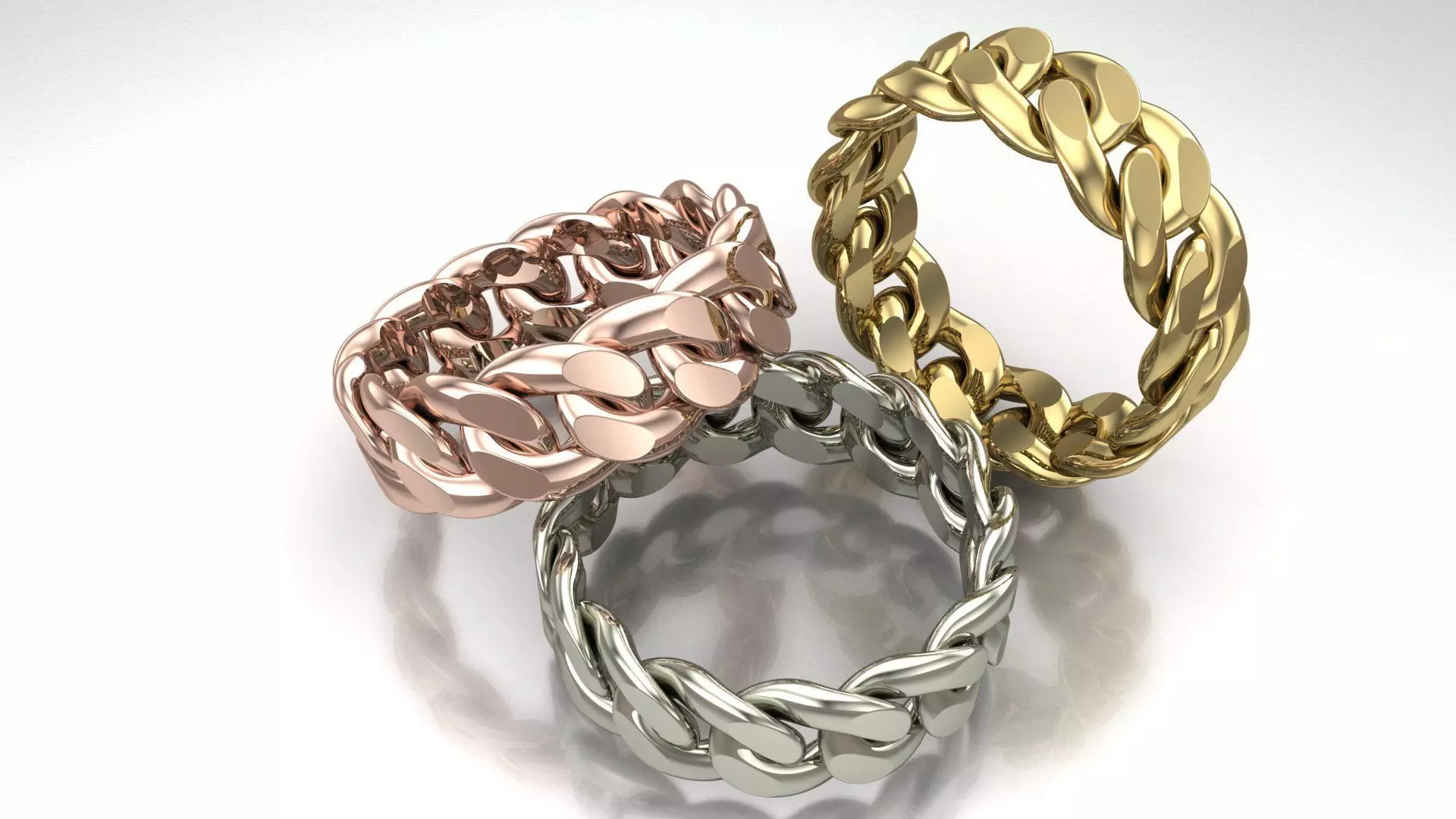 Cuban Link Chain Ring 7mm Wide 3D print model_1