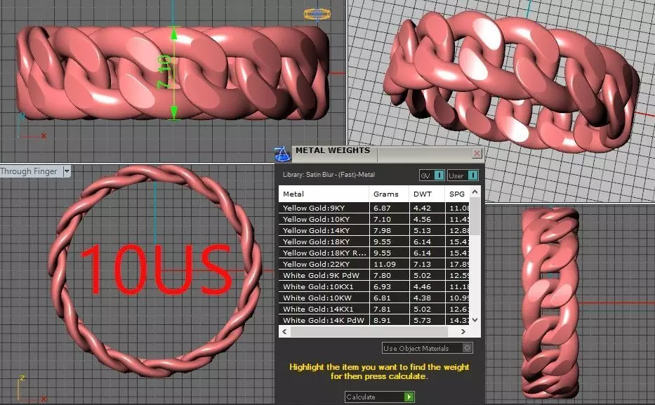 Cuban Link Chain Ring 7mm Wide 3D print model_13