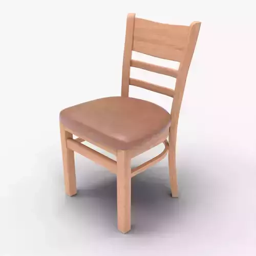Wooden Chair with Leather Seat Realistic with high Poly