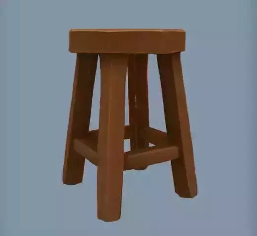 wooden stool with octagonal seat