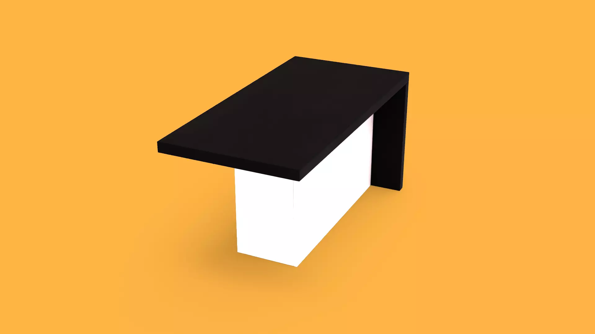 Modern Office Table with Storage Shelves and High Poly Low-poly 3D model_9