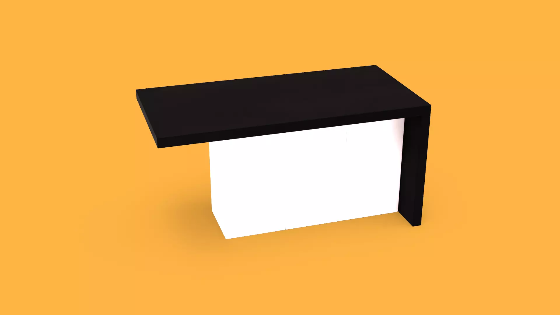 Modern Office Table with Storage Shelves and High Poly Low-poly 3D model_6
