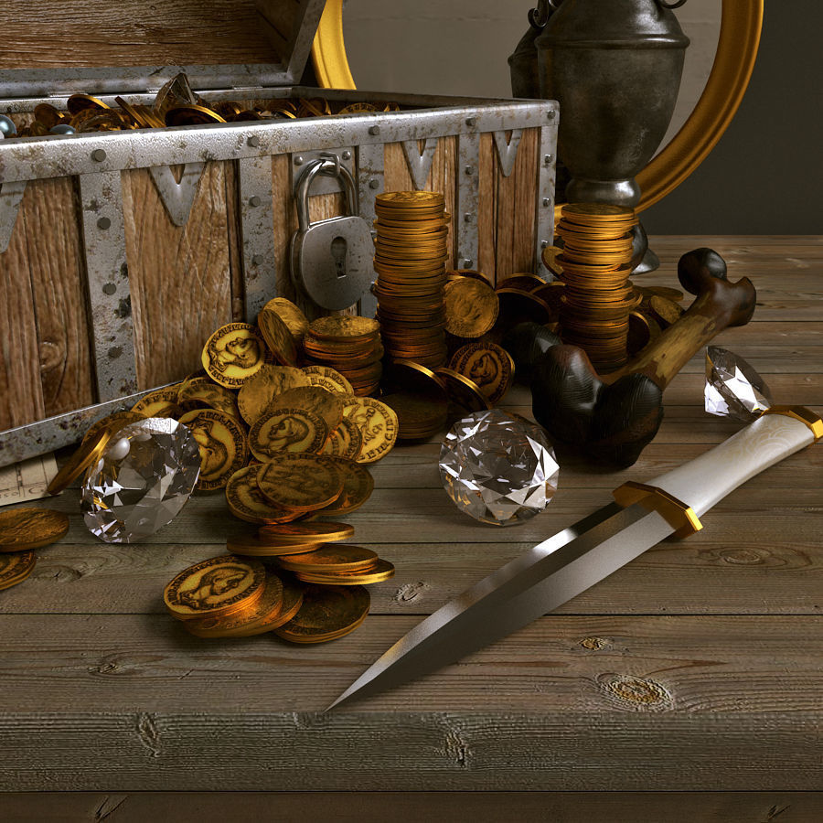 Tresor du pirate 3D model_2