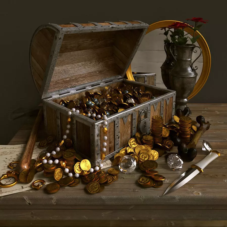 Tresor du pirate 3D model_0