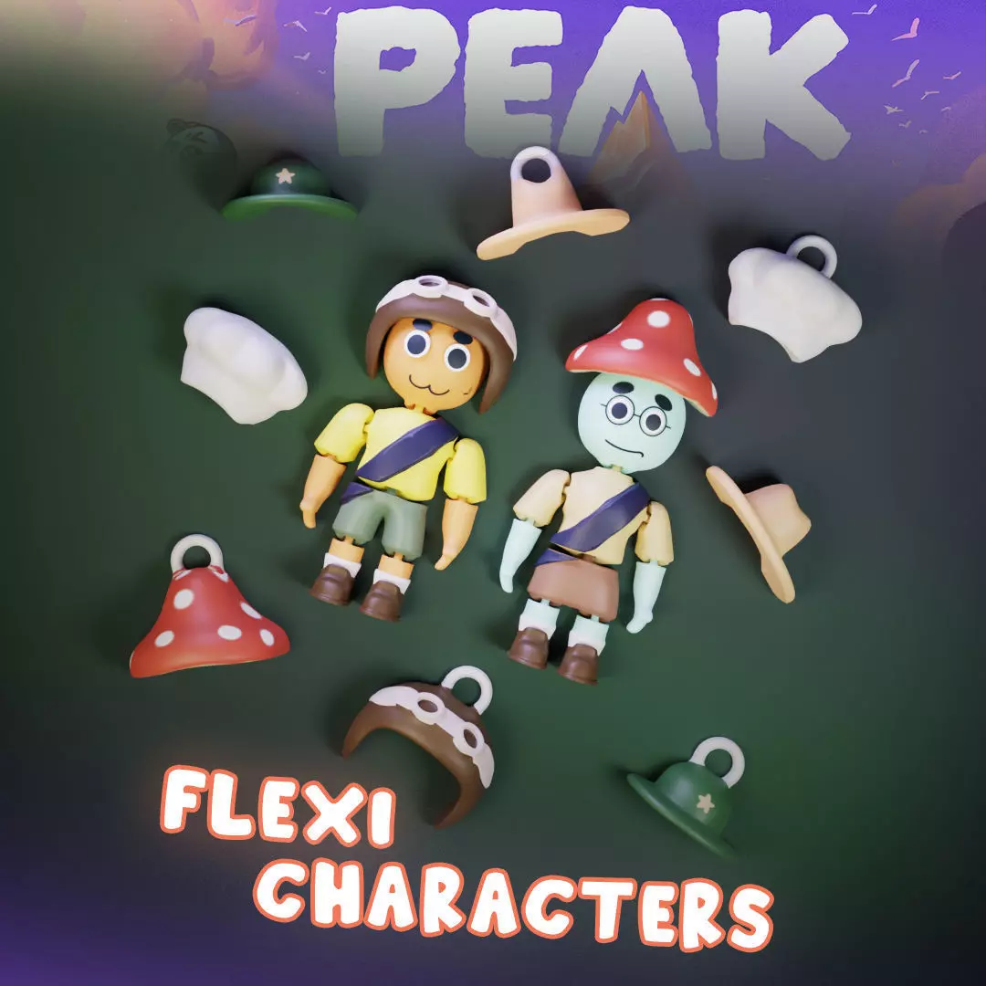 Peak Flexi Characters Hat Pack Keychain 3D print model