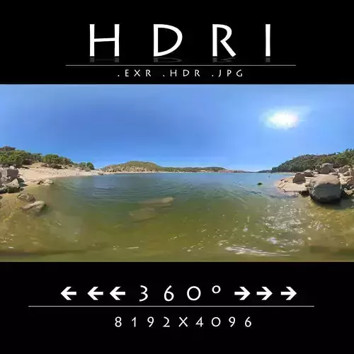 Sunny 360 Lake Panorama Low-poly 3D model