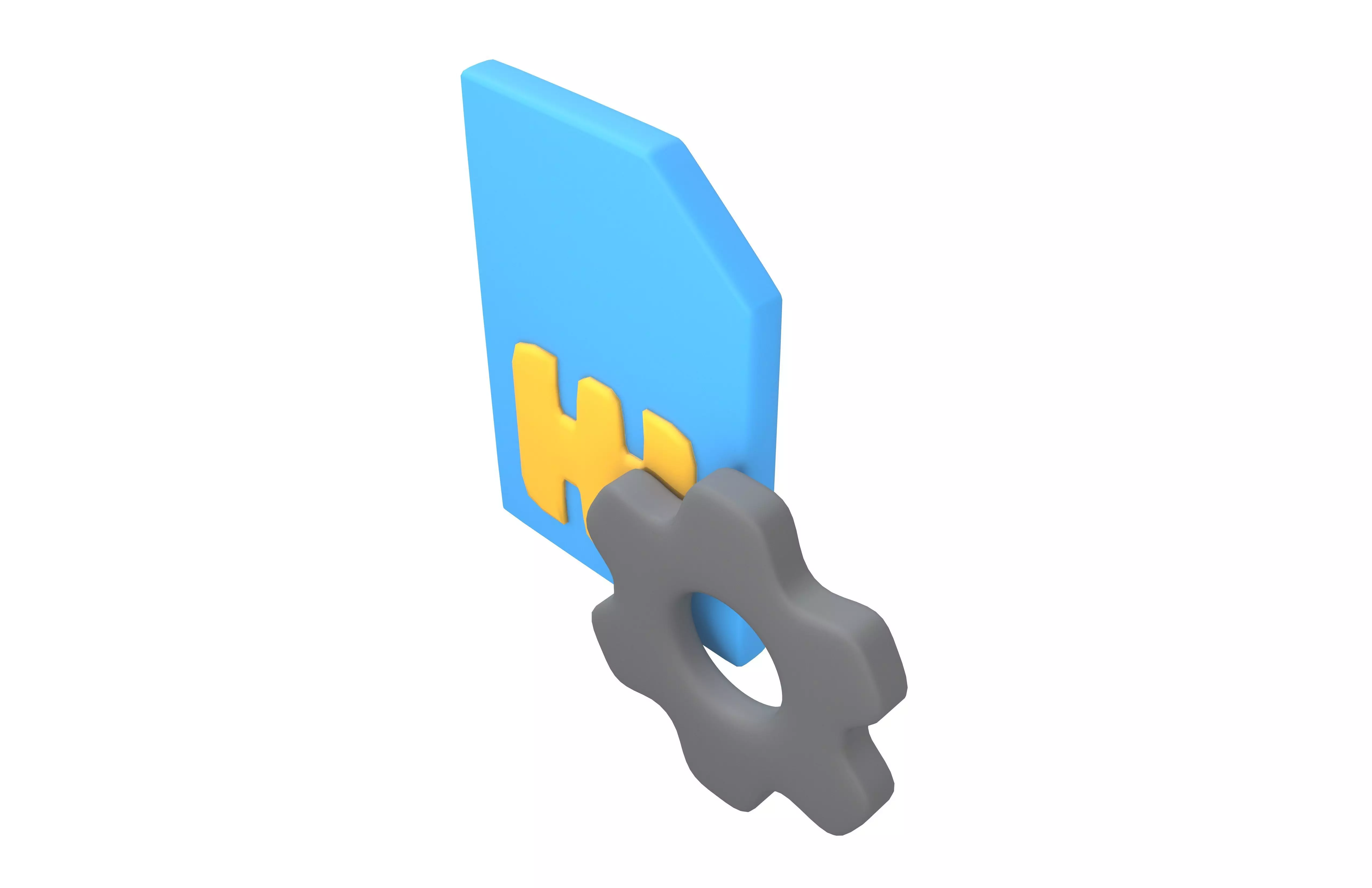 Sim Card Setting Icon v1 002 Low-poly 3D model_2