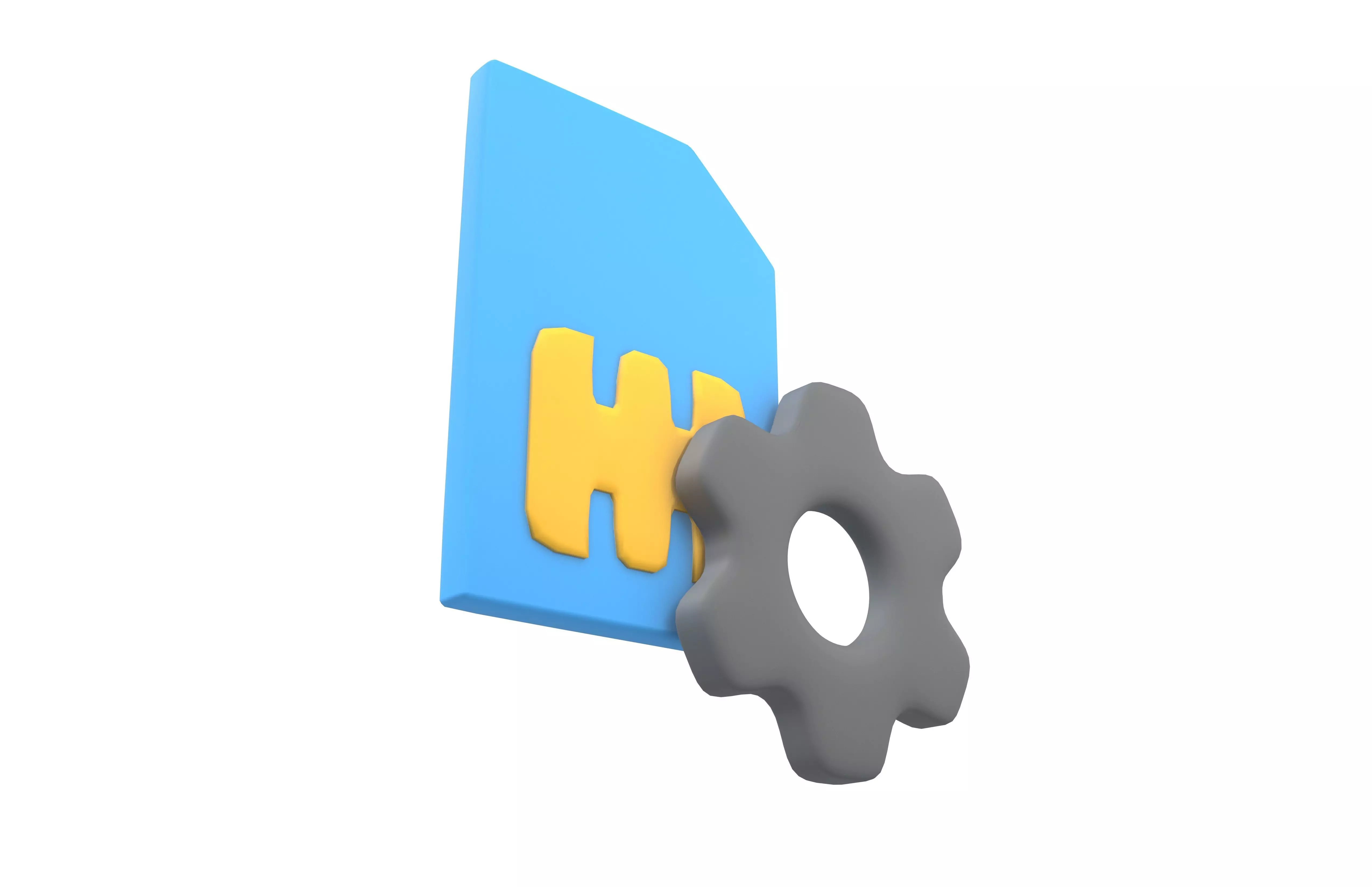 Sim Card Setting Icon v1 002 Low-poly 3D model_3