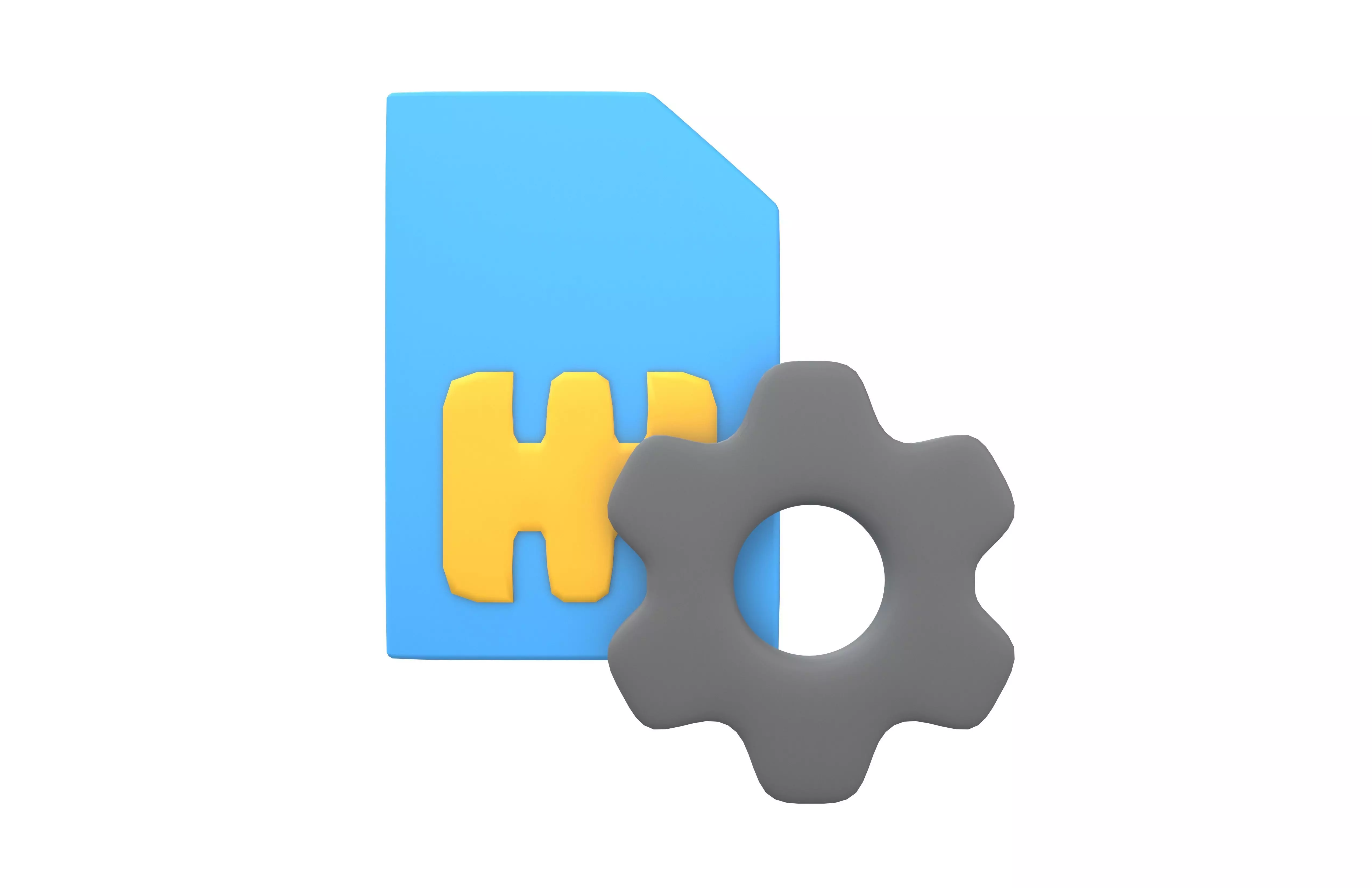 Sim Card Setting Icon v1 002 Low-poly 3D model_1