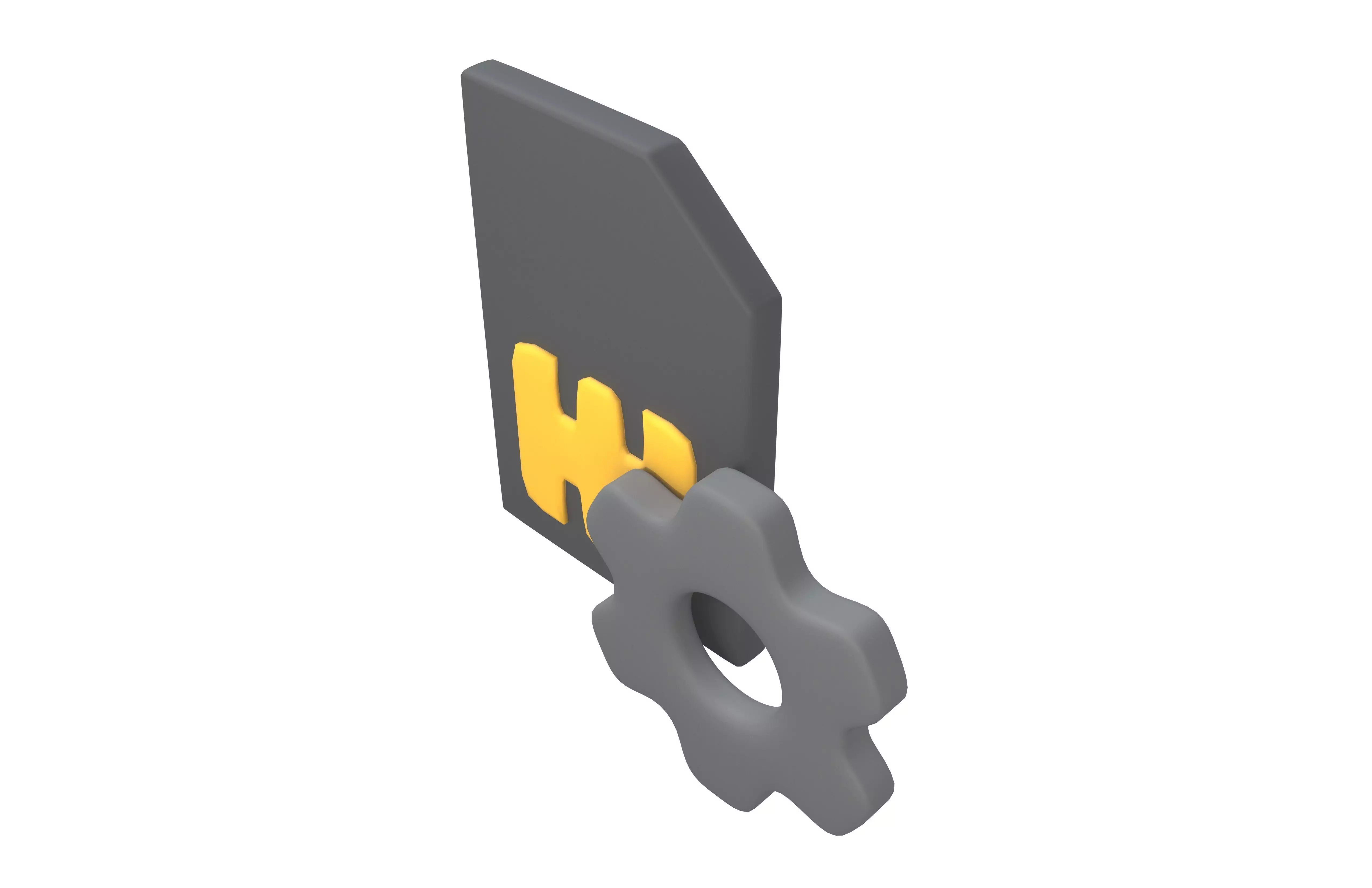 Sim Card Setting Icon v1 003 Low-poly 3D model_2