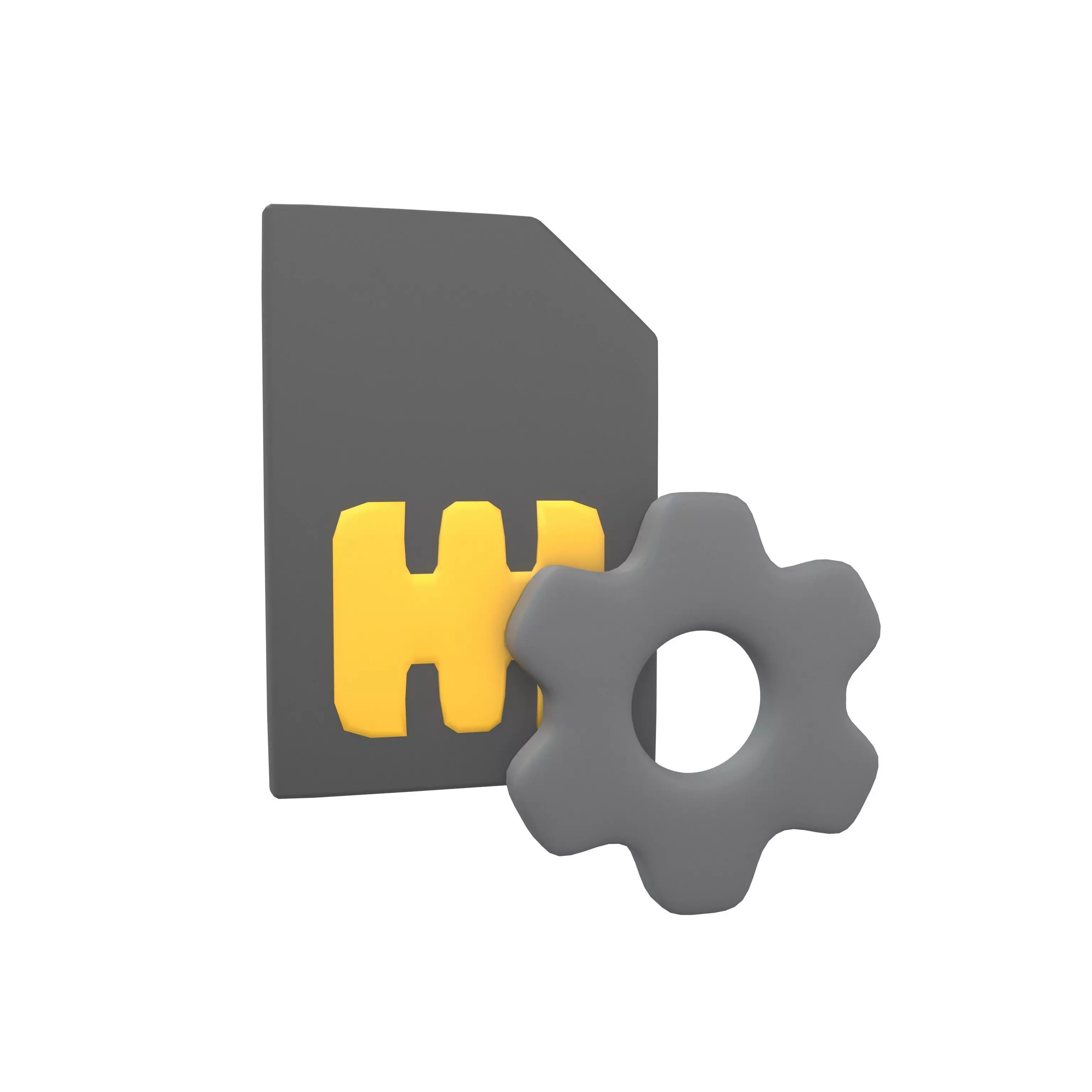 Sim Card Setting Icon v1 003 Low-poly 3D model_0