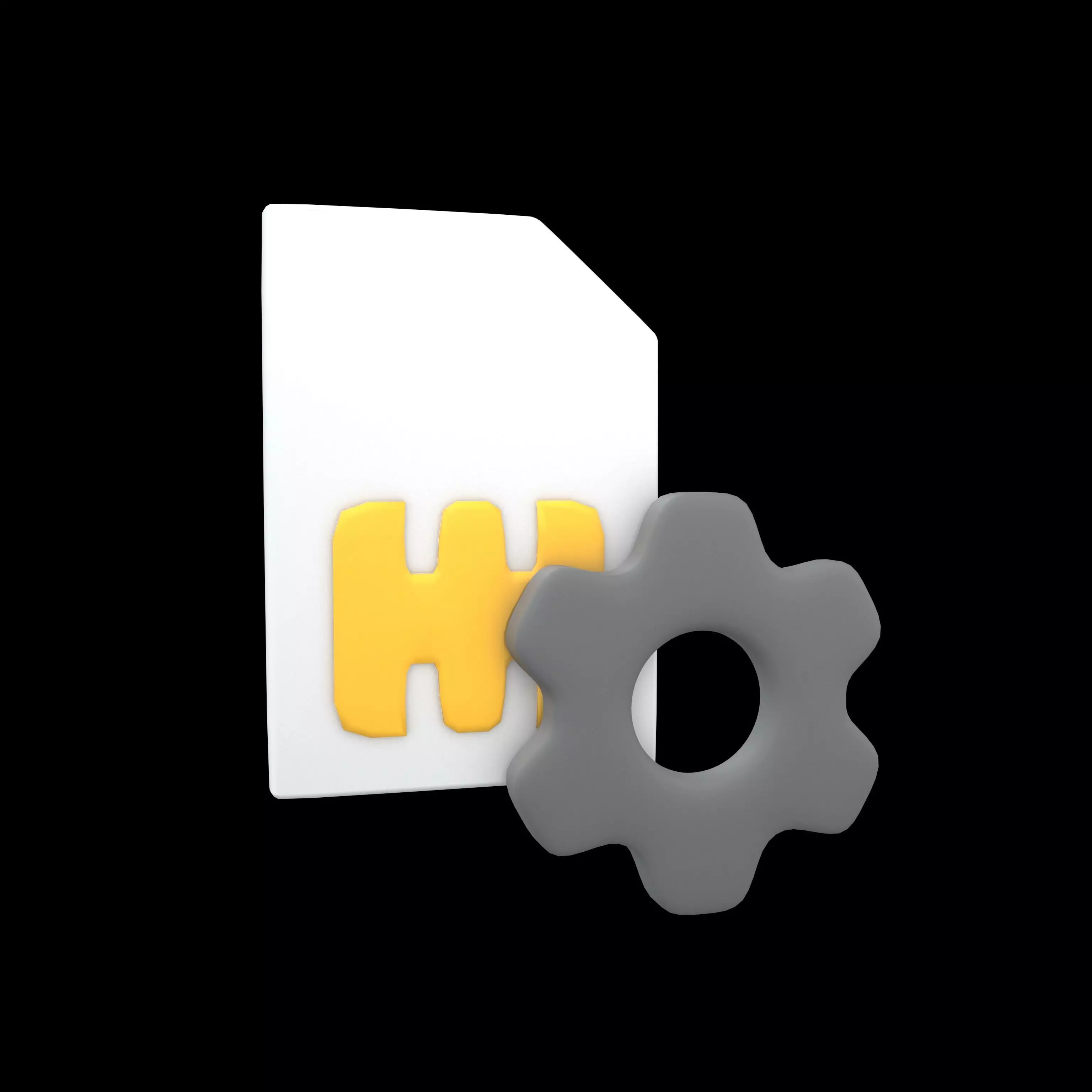 Sim Card Setting Icon v1 004 Low-poly 3D model_0