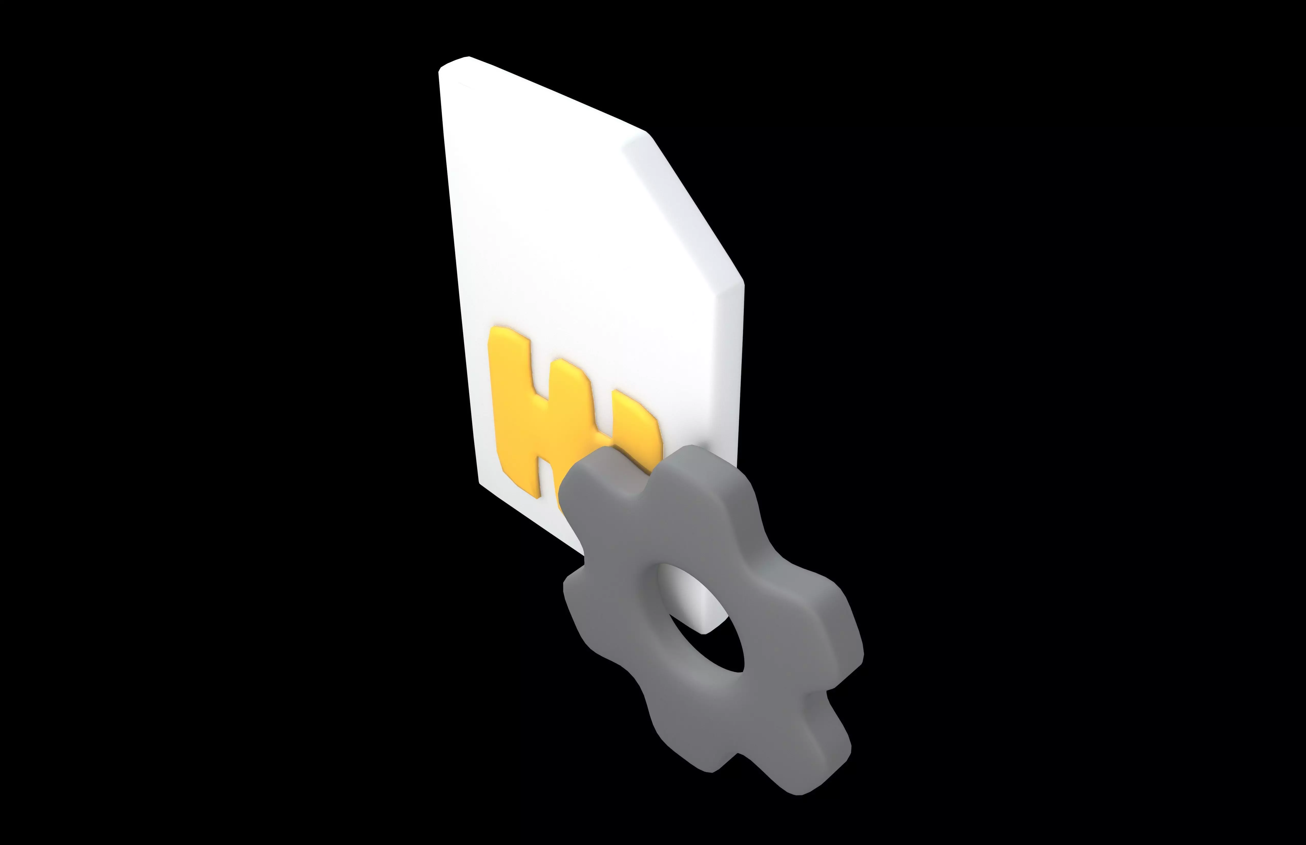 Sim Card Setting Icon v1 004 Low-poly 3D model_2