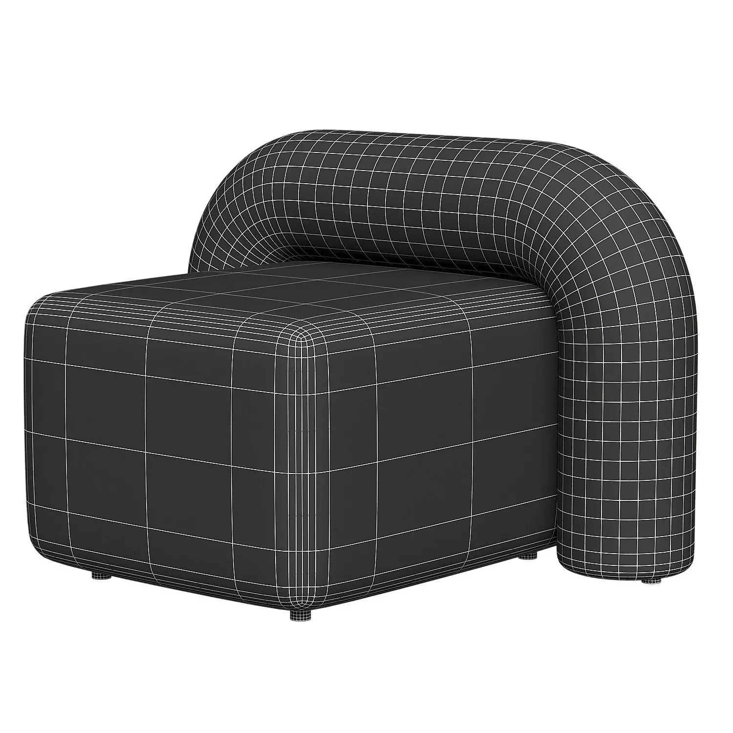 Cantrell VelvetBoucle Lounge Chair 3D model_3