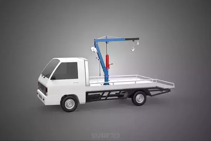 HYDRAULIC JACK CRANE HAND CRANK WINCH HOOK TOWING TRUCK PICKUP 3D model