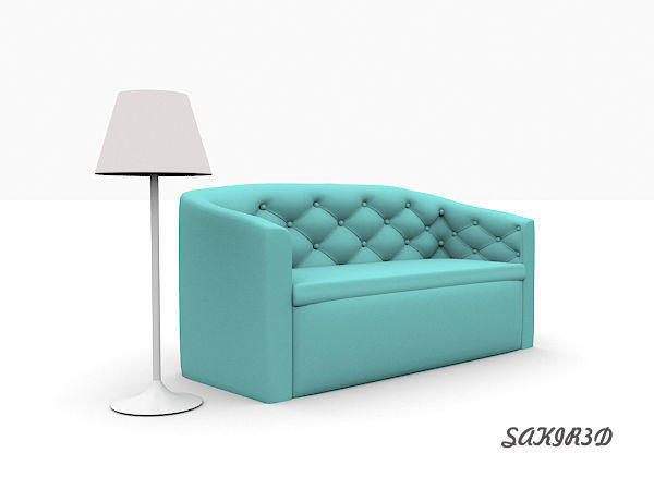 Sofa with Lamp 3D model_2