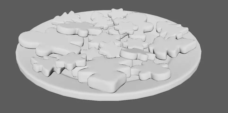 Ginger cookies of different shapes Low-poly 3D model_9
