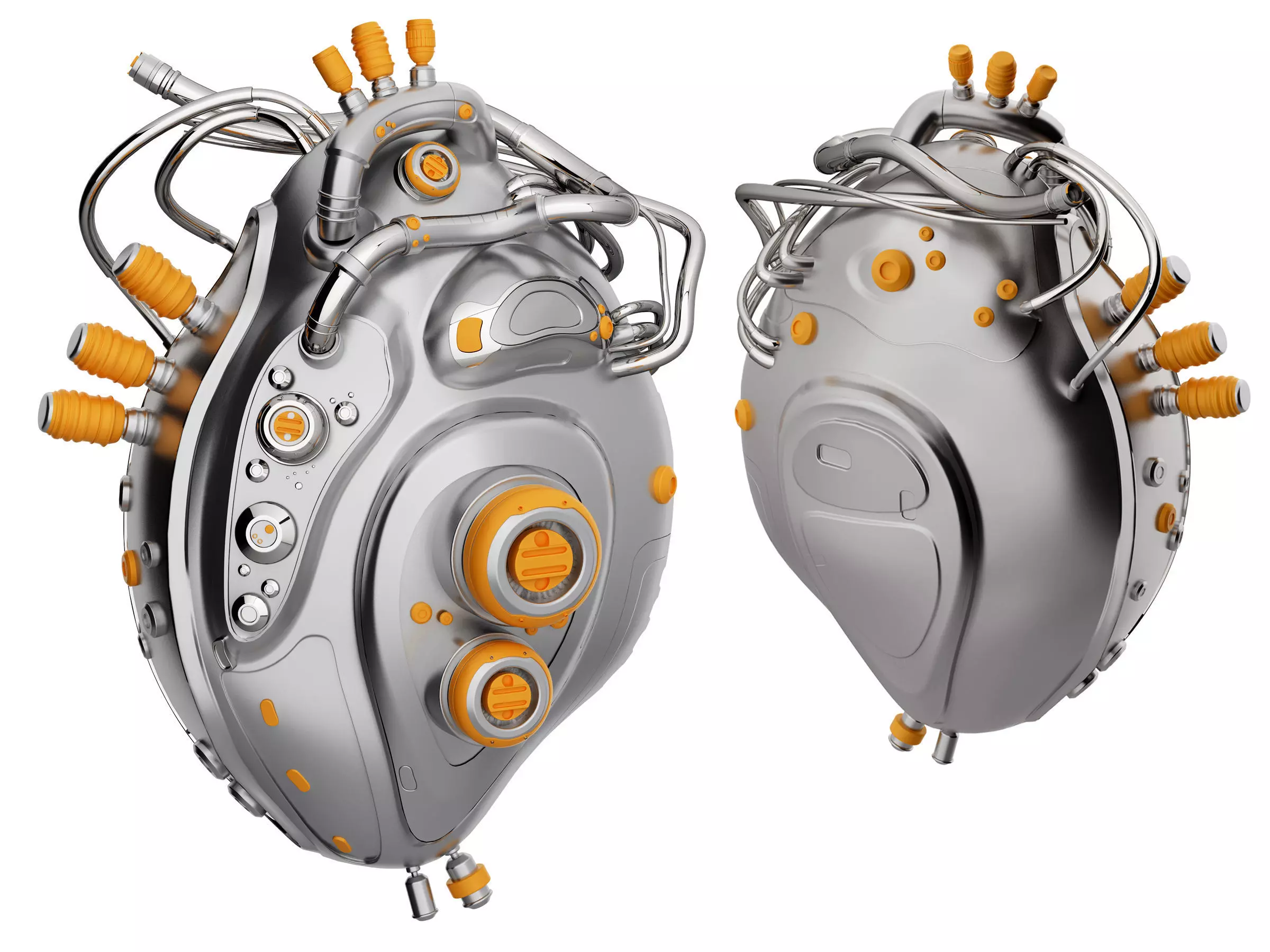 Mechanical heart Low-poly 3D model_0