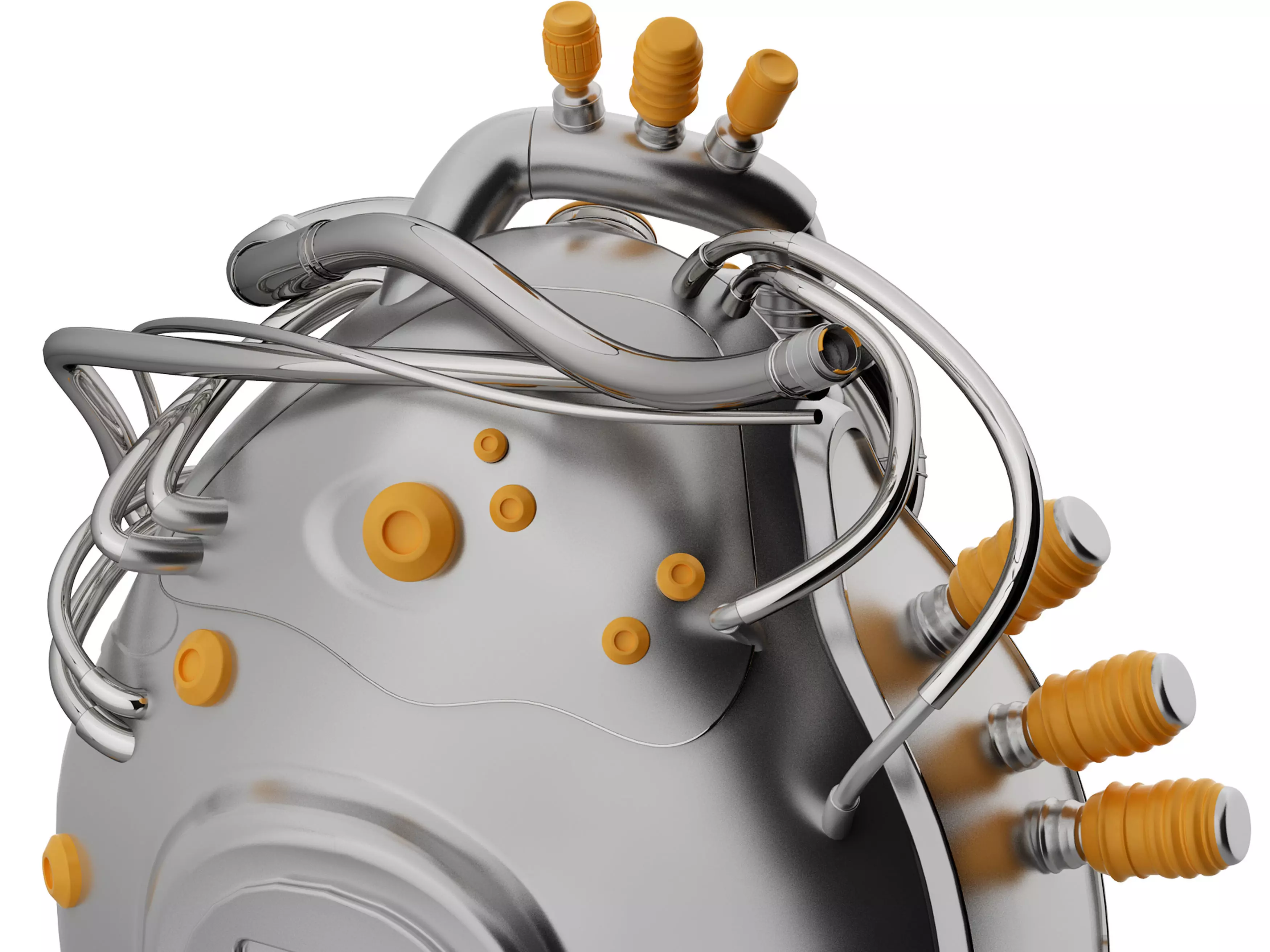 Mechanical heart Low-poly 3D model_4