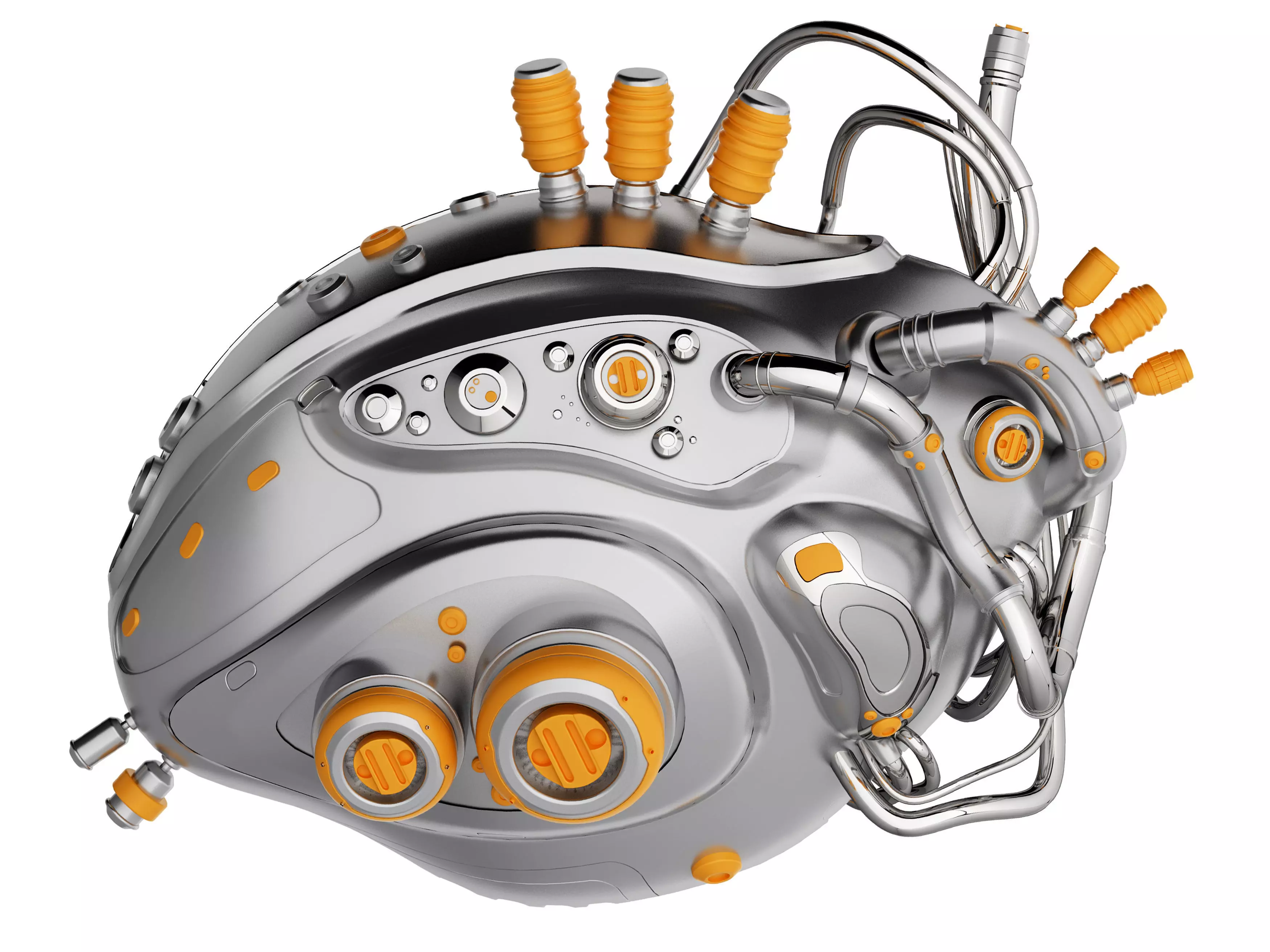 Mechanical heart Low-poly 3D model_1