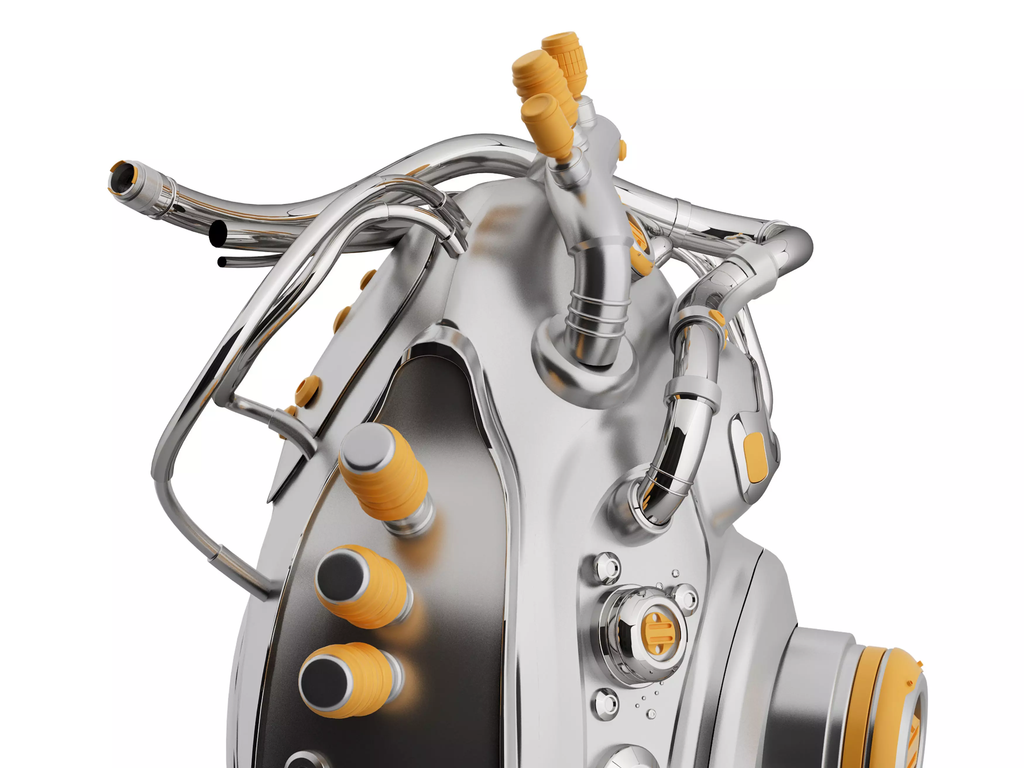 Mechanical heart Low-poly 3D model_3