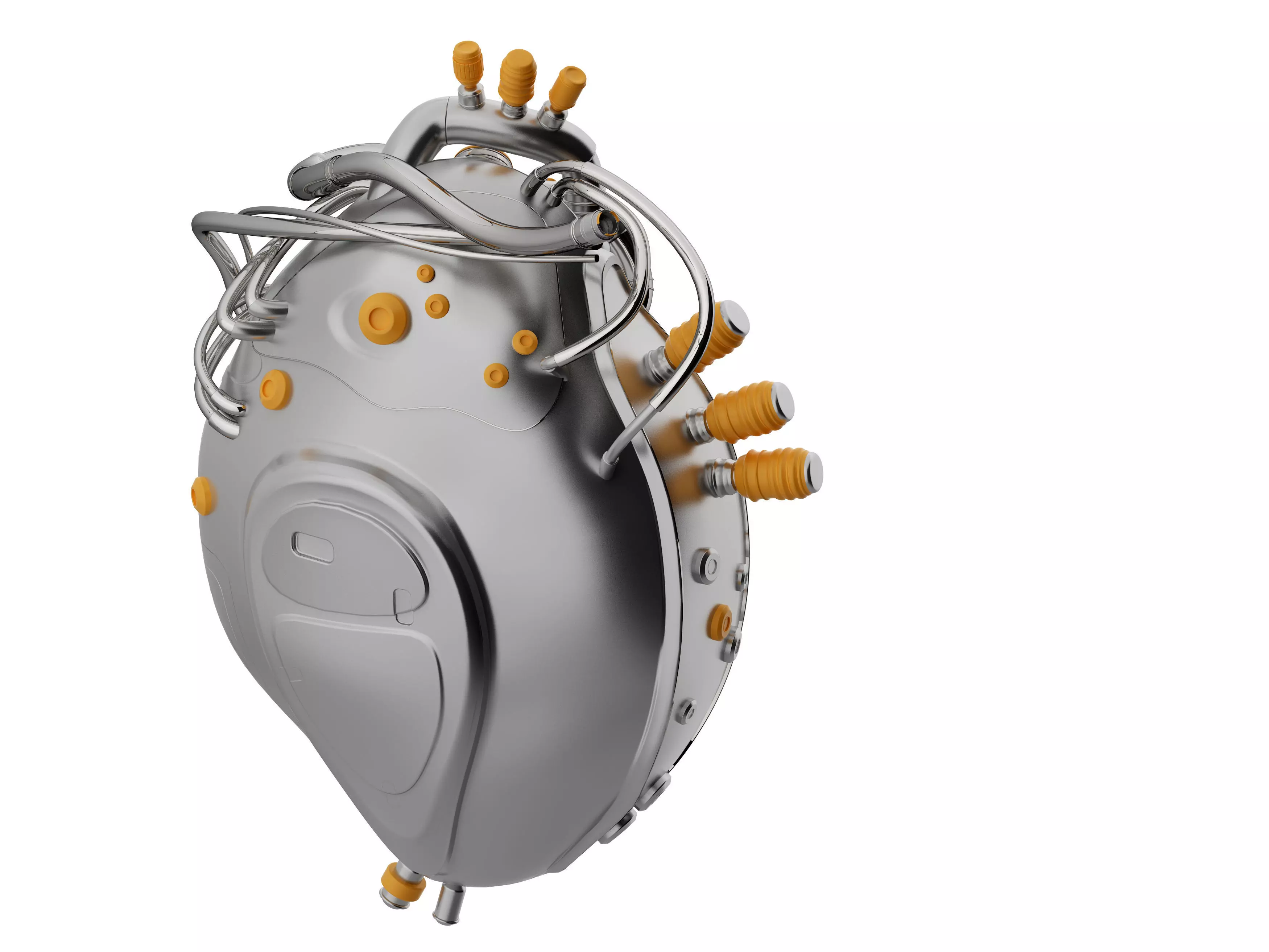 Mechanical heart Low-poly 3D model_6