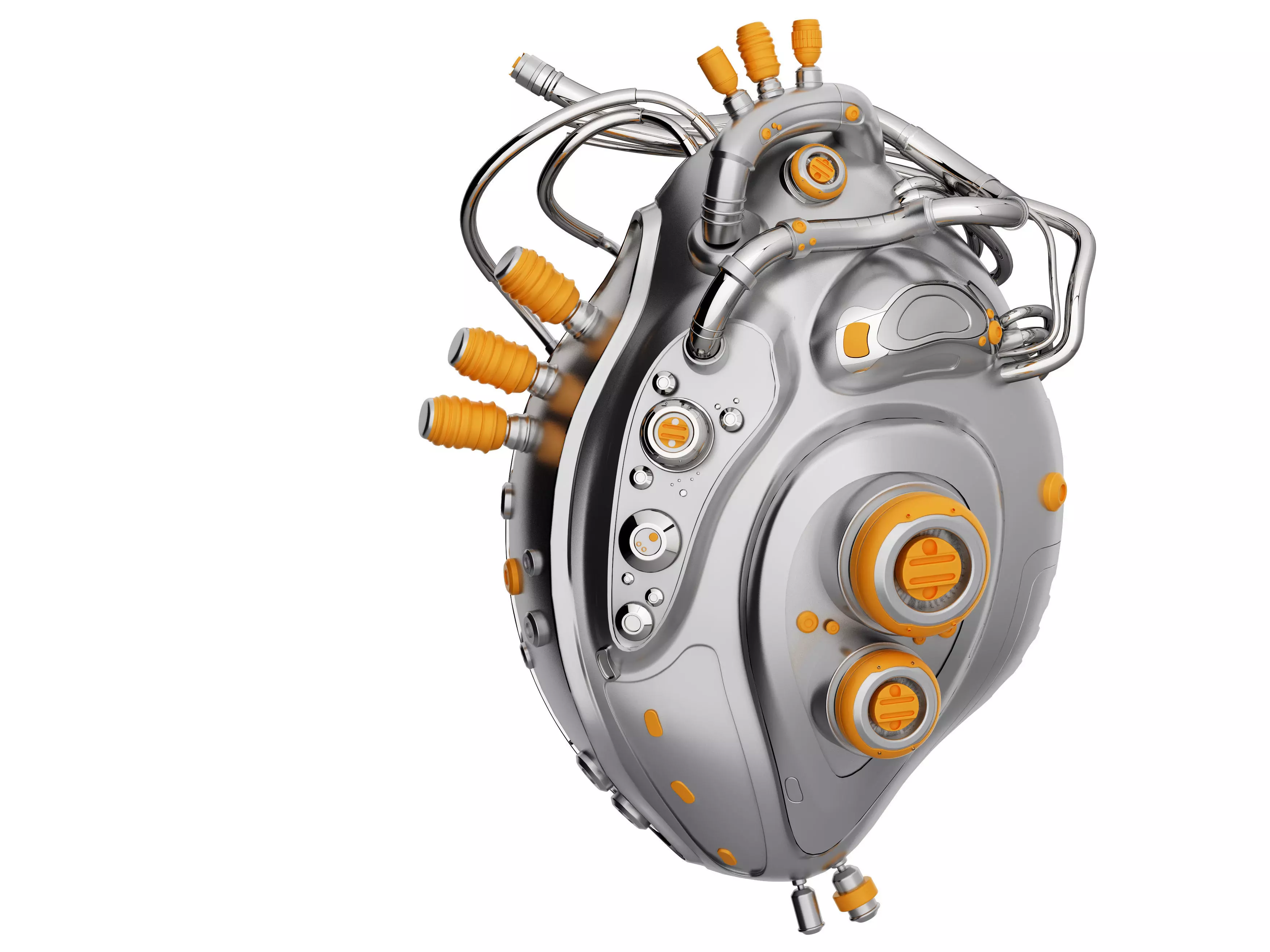 Mechanical heart Low-poly 3D model_5