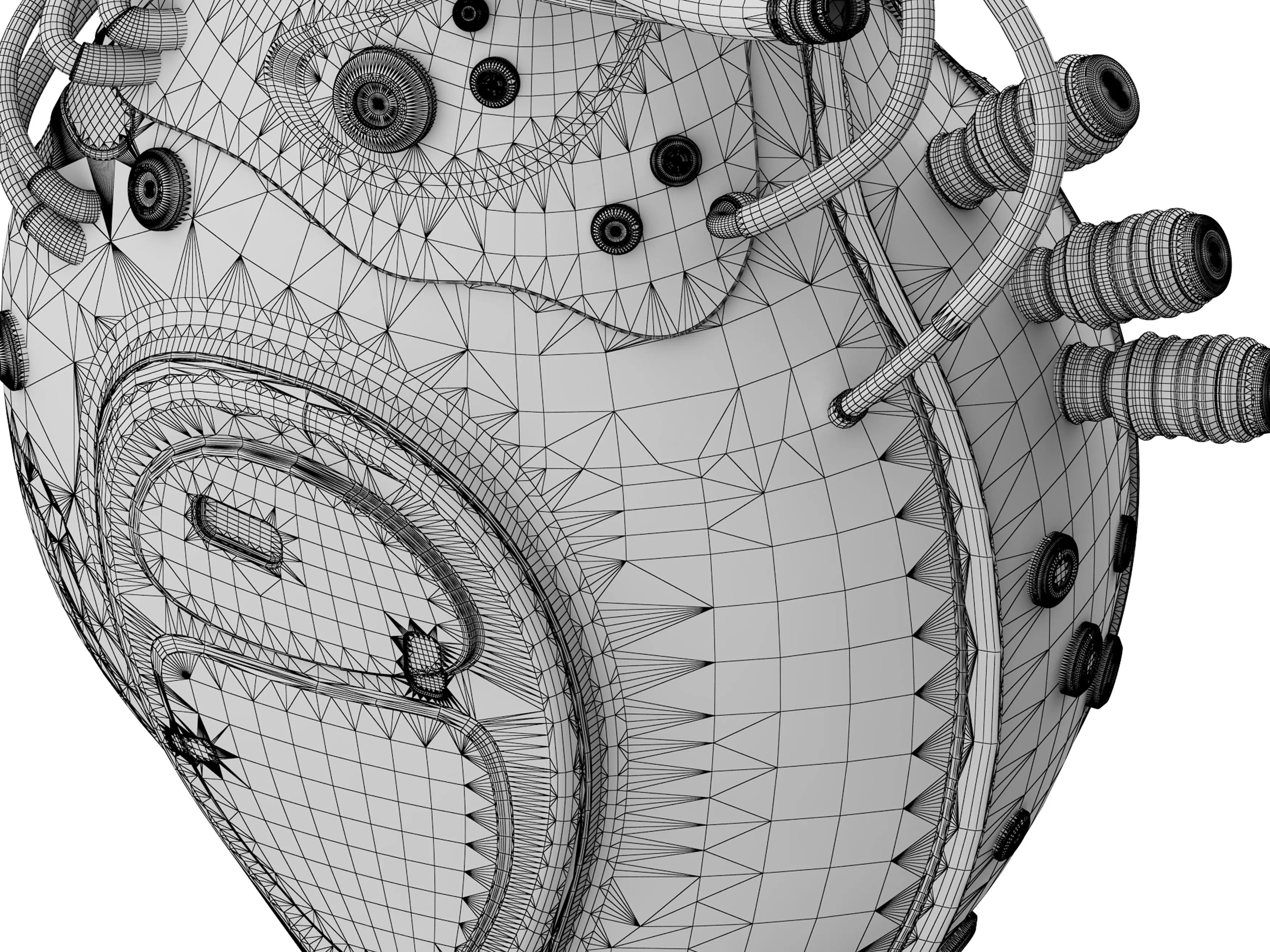 Mechanical heart Low-poly 3D model_14