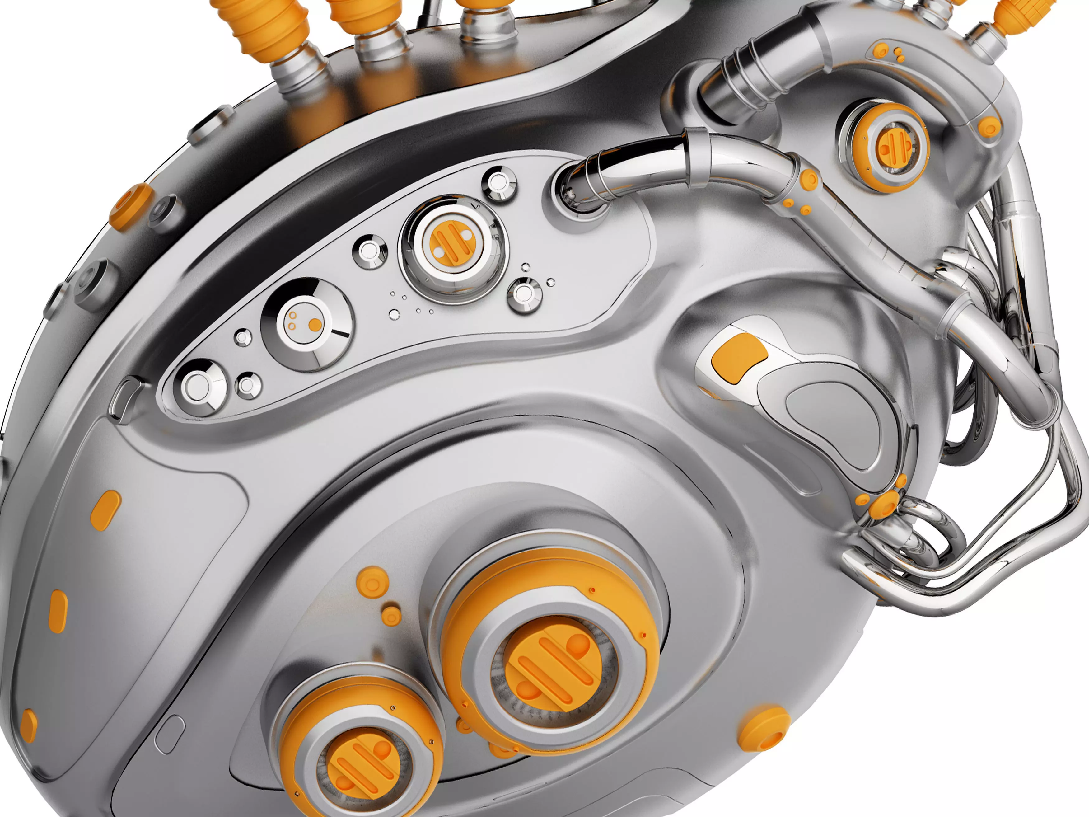 Mechanical heart Low-poly 3D model_2