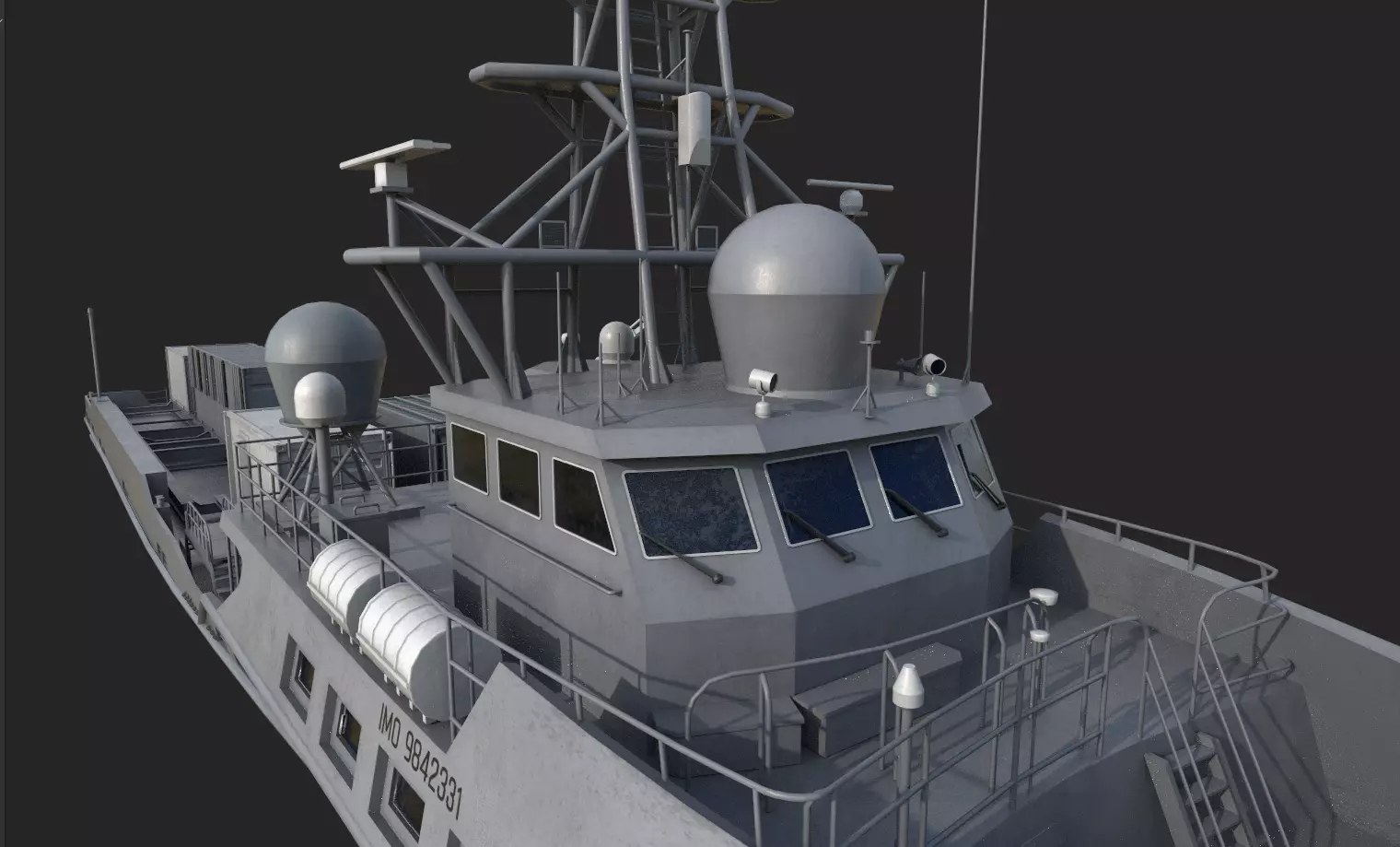 Ranger  USV  Ghost Fleet Overlord Unmanned Surface Vessels 3D model_11