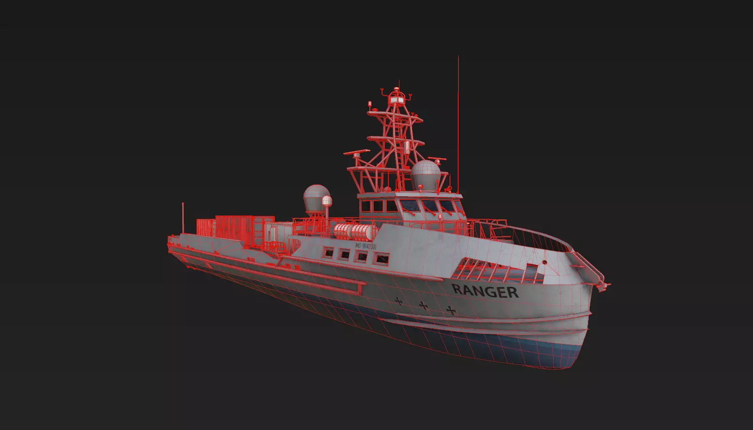 Ranger  USV  Ghost Fleet Overlord Unmanned Surface Vessels 3D model_21