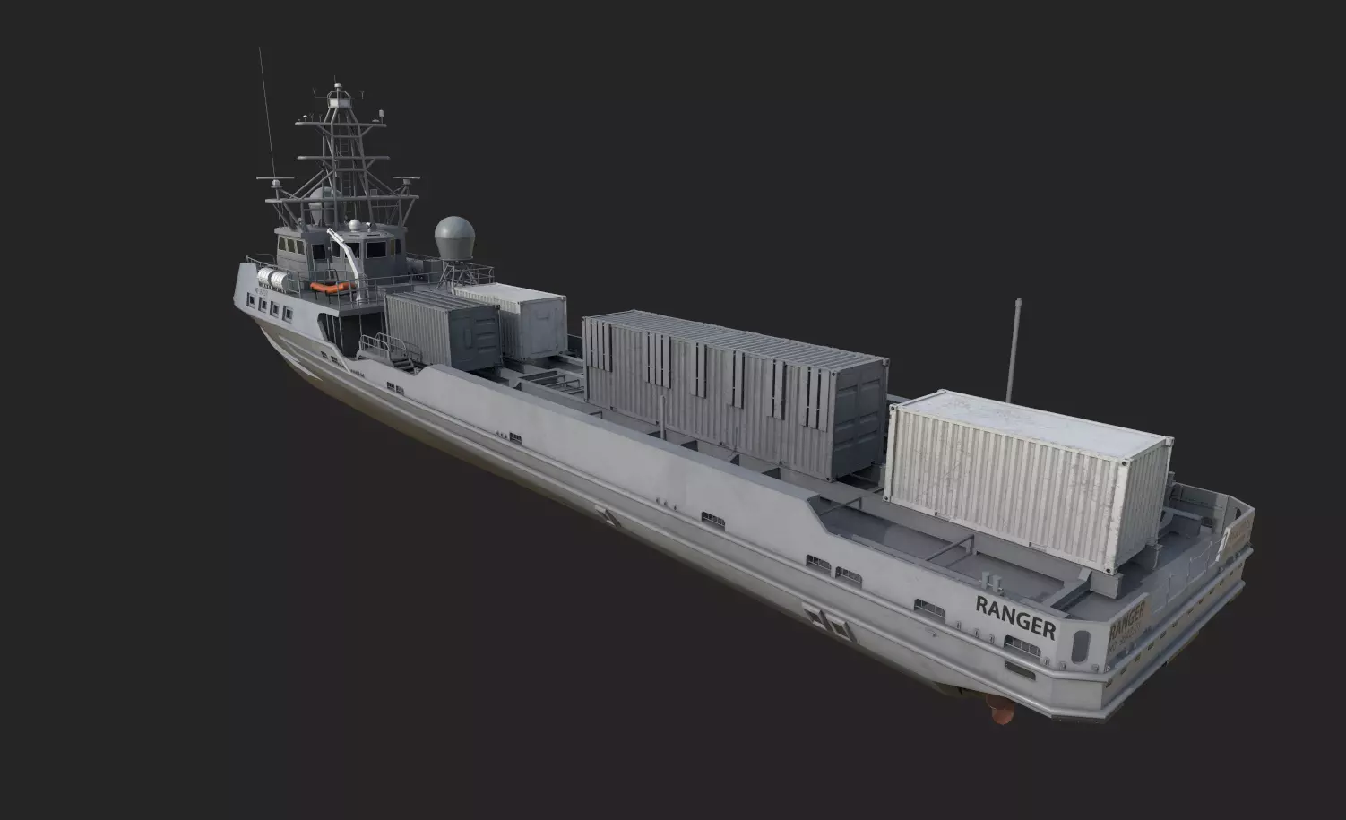 Ranger  USV  Ghost Fleet Overlord Unmanned Surface Vessels 3D model_1